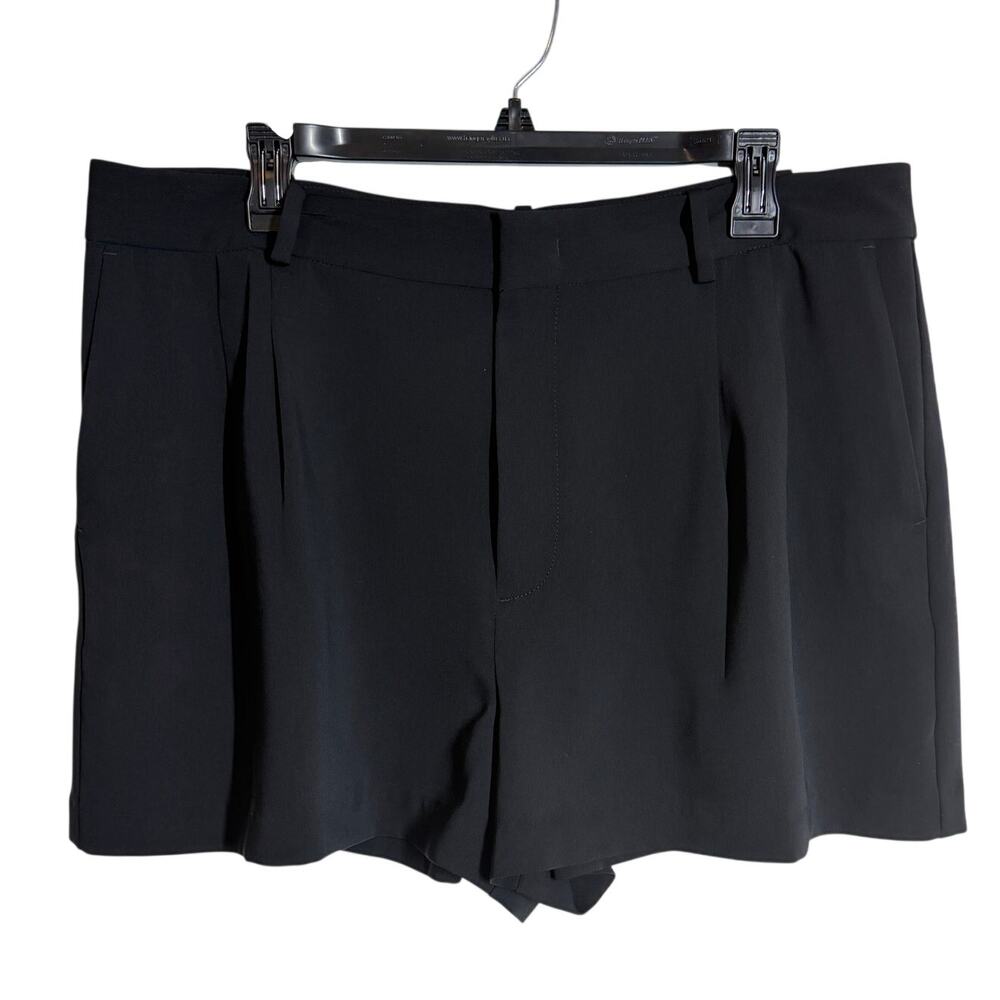 NWT Madewell Easy Pleated Trouser Shorts in Crepe Jet Black Size 12 - Picture 6 of 12